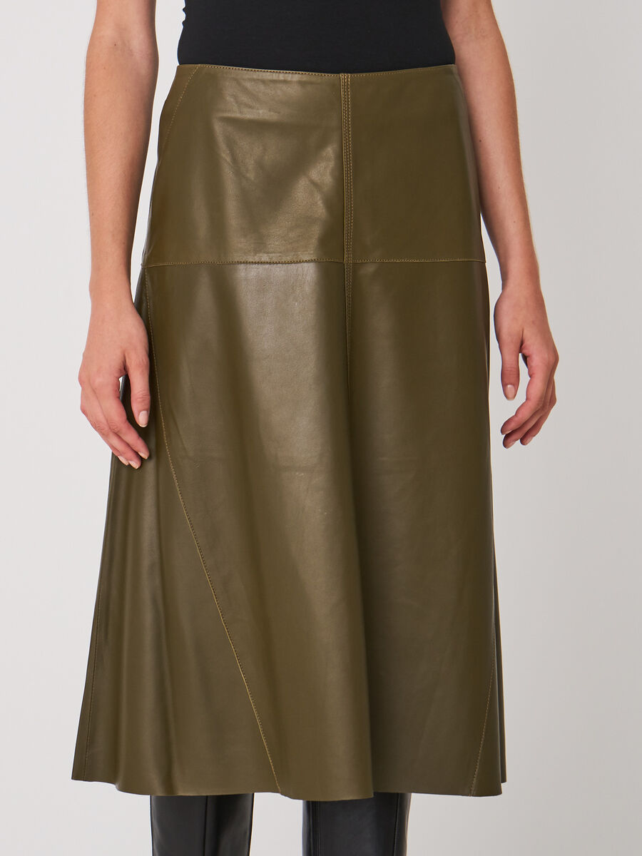 A-line leather skirt image number 3