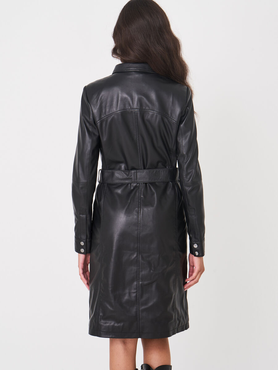 Leather shirt dress image number 3