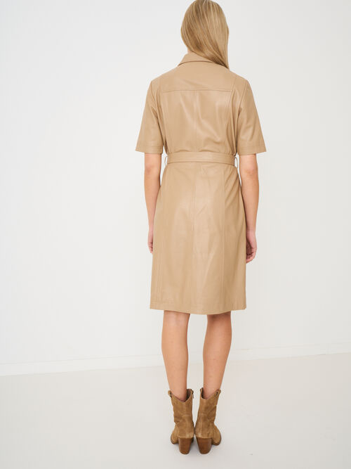 Leather shirt dress