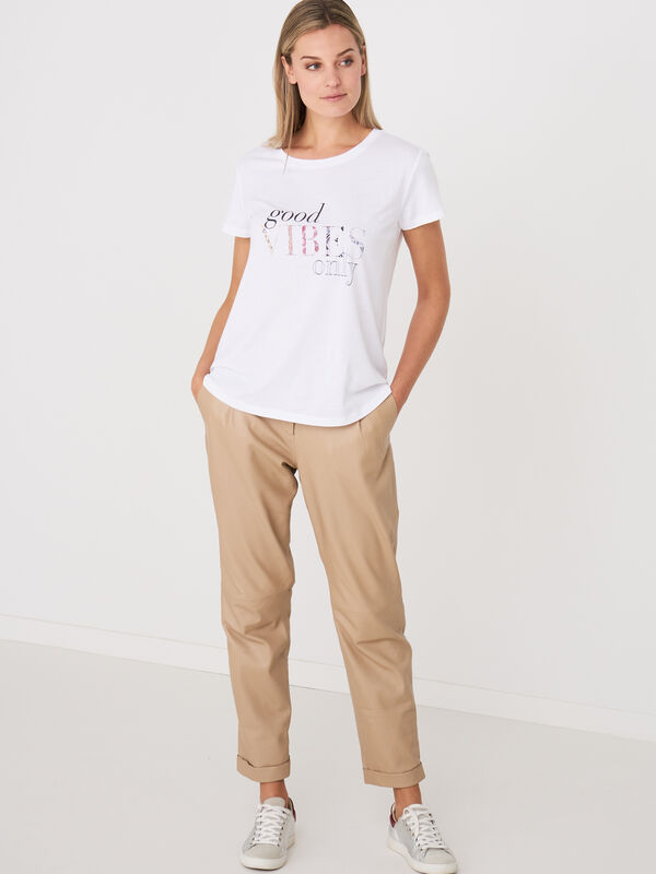 Loose fit leren broek image number 3