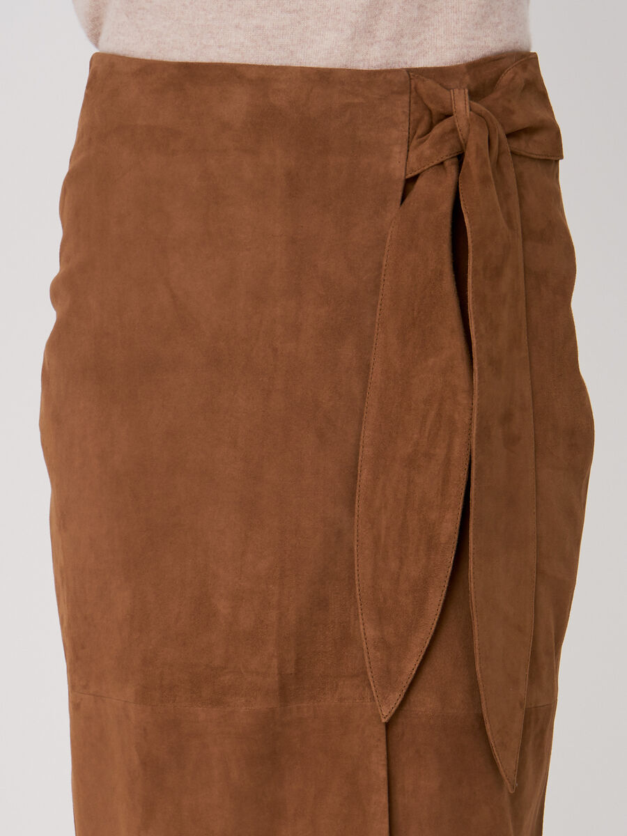 Leren overslagrok met strik image number 2