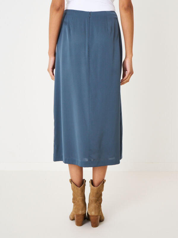 Flowy wrap front silk skirt image number 1