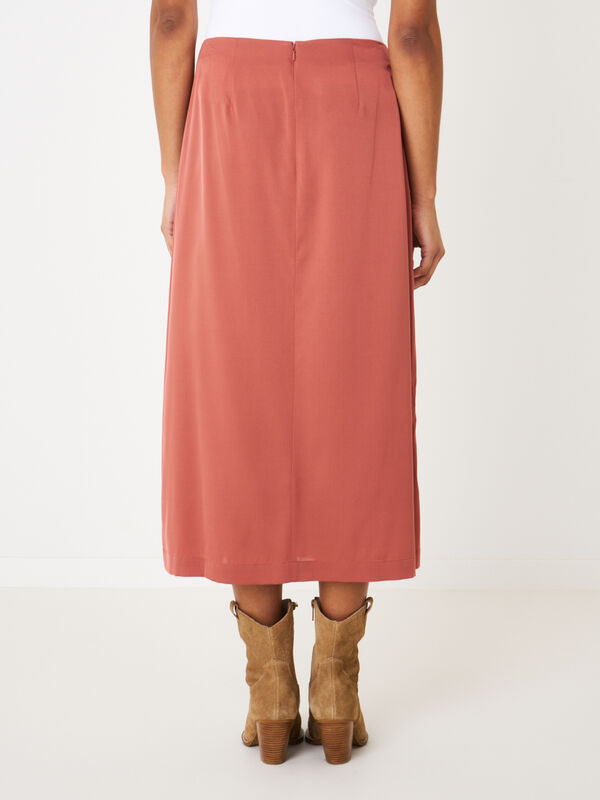 Flowy wrap front silk skirt image number 1