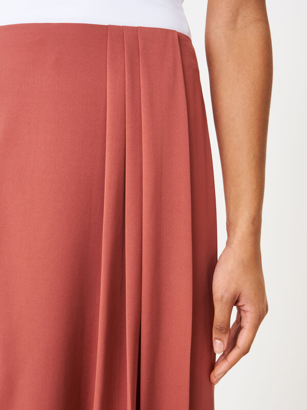 Flowy wrap front silk skirt image number 2