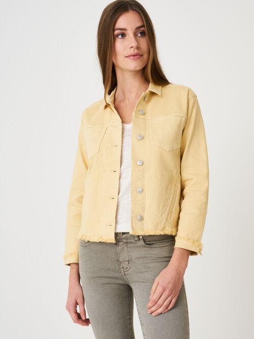 Denim-Jacke mit Fransen