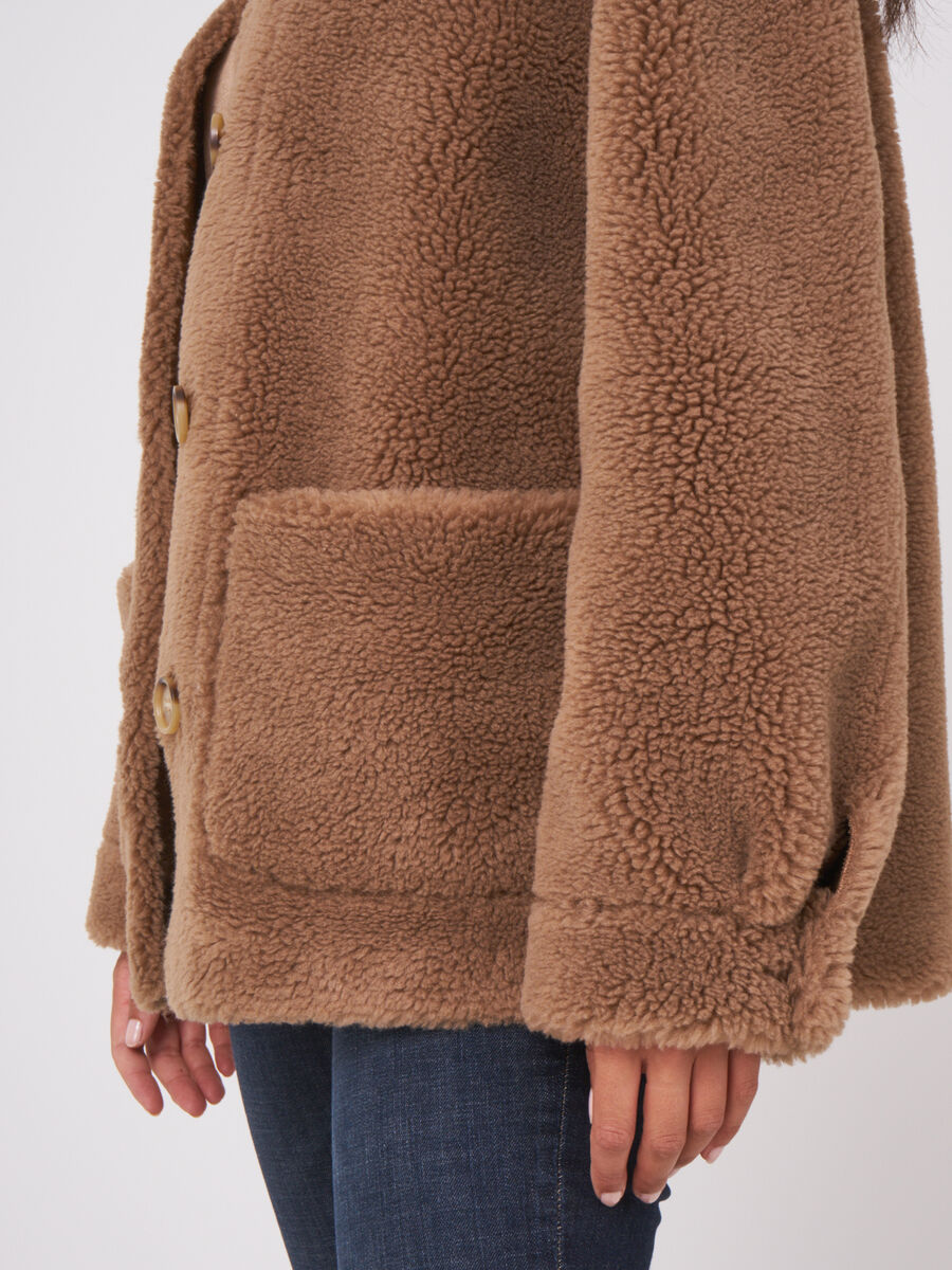 Reversible faux shearling coat image number 2