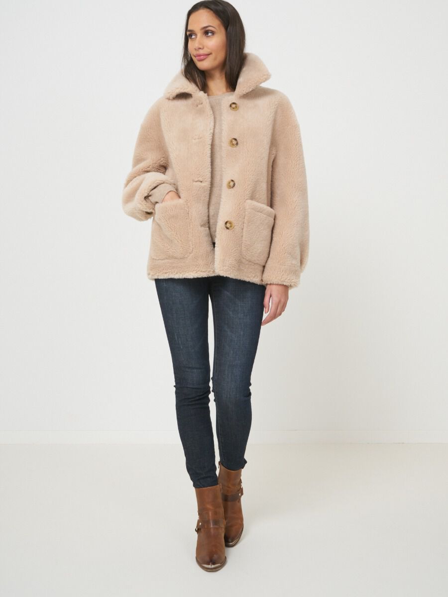 Reversible faux shearling coat image number 3