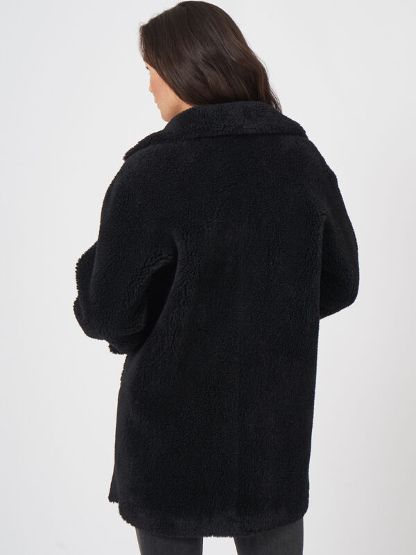 Manteau faux shearling mi-long et r&eacute;versible  image number 1