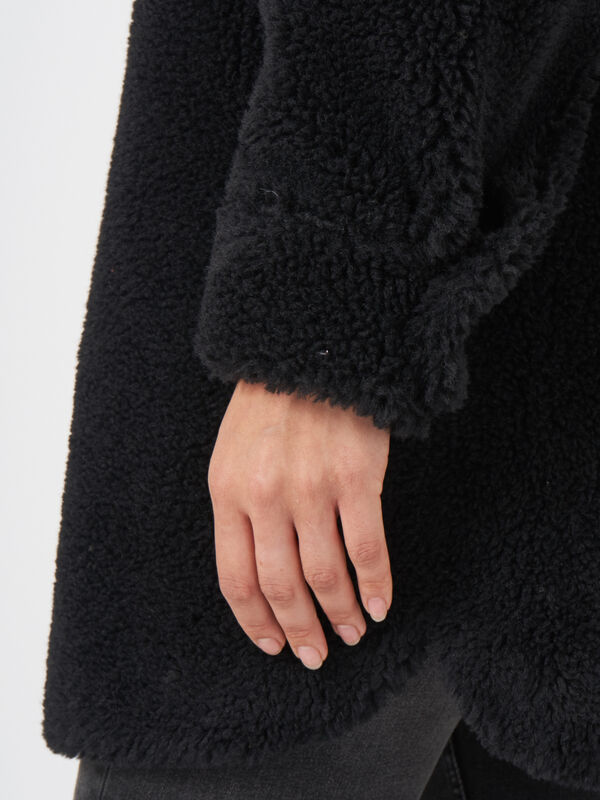 Manteau faux shearling mi-long et r&eacute;versible  image number 2