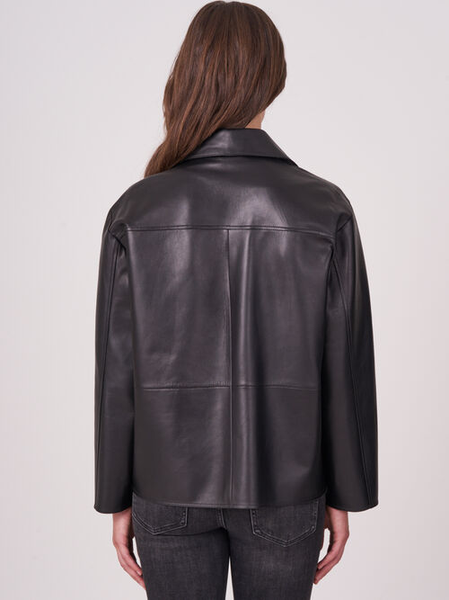 Veste chemise en cuir ample