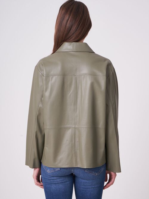 Veste chemise en cuir ample