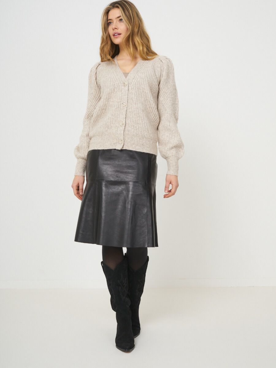 Knielanger A-Linien-Lederrock image number 3