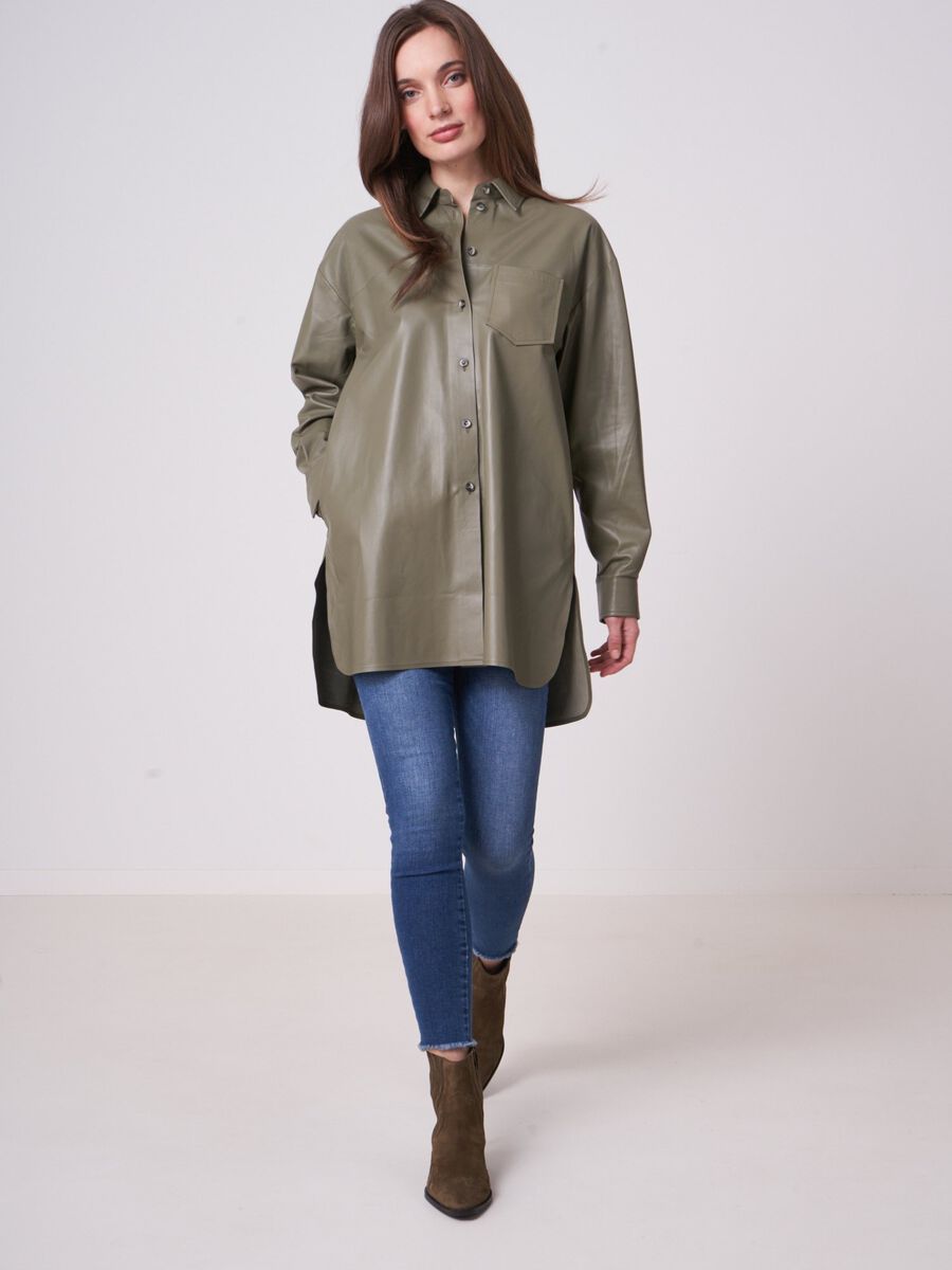 Lange Lederbluse image number 3