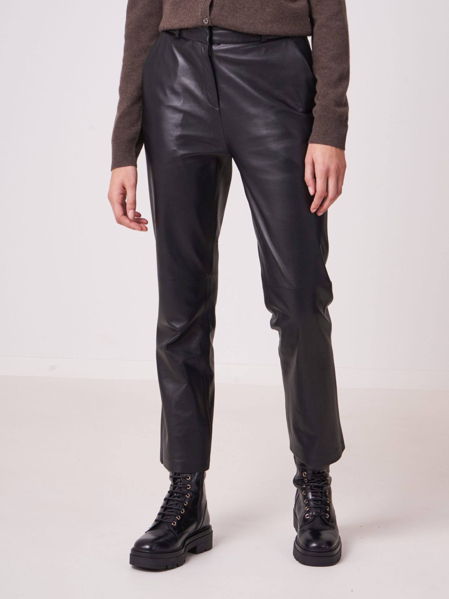 Women's Wide leather pants | REPEAT cashmere