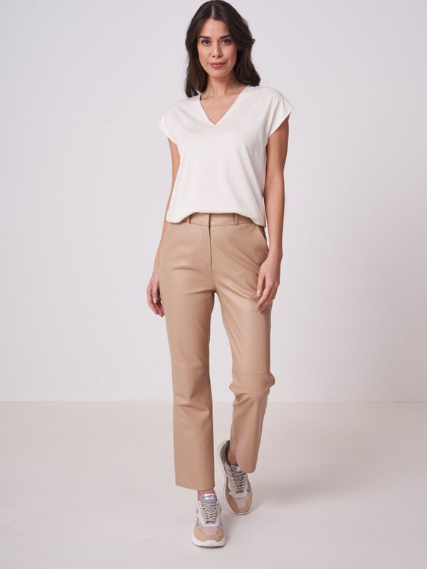 Wijde leren broek image number 3