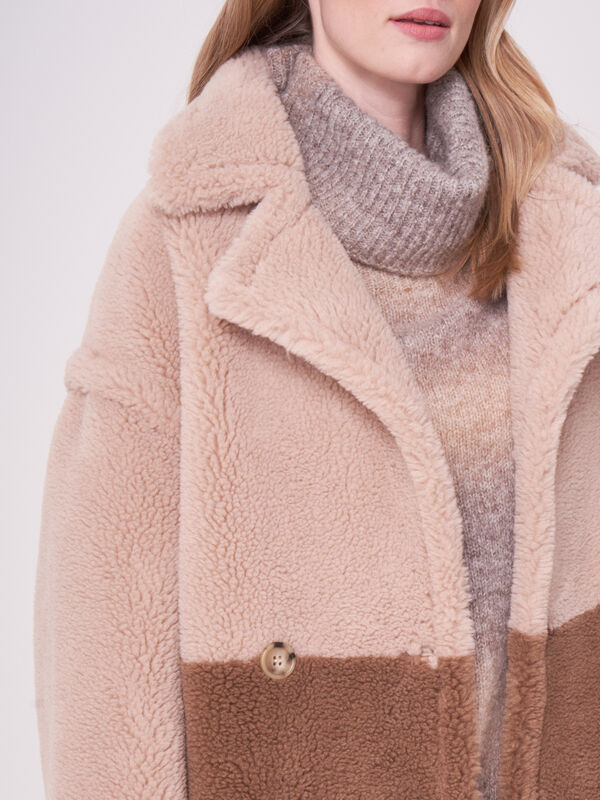 Manteau faux shearling bicolore image number 2