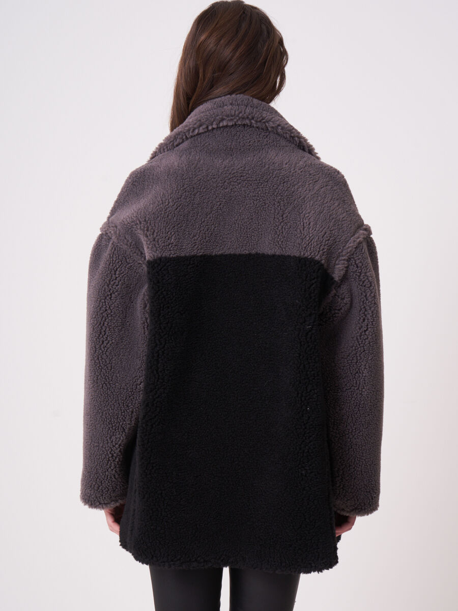 Manteau faux shearling bicolore image number 2