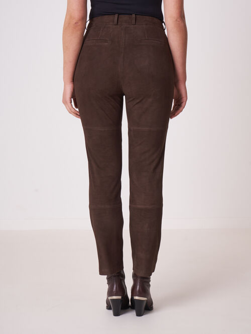 Suede leather pants