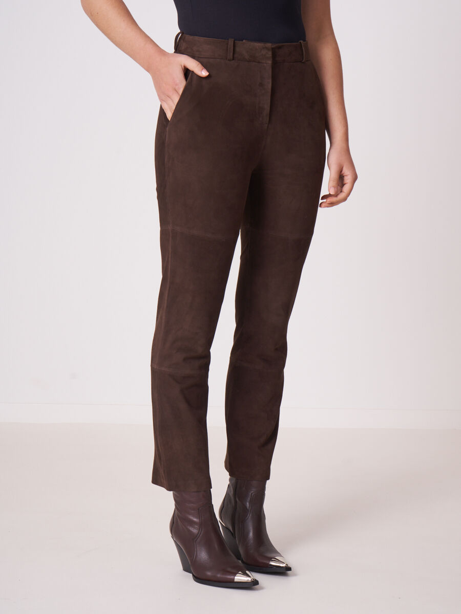 Pantalon en cuir velours image number 3