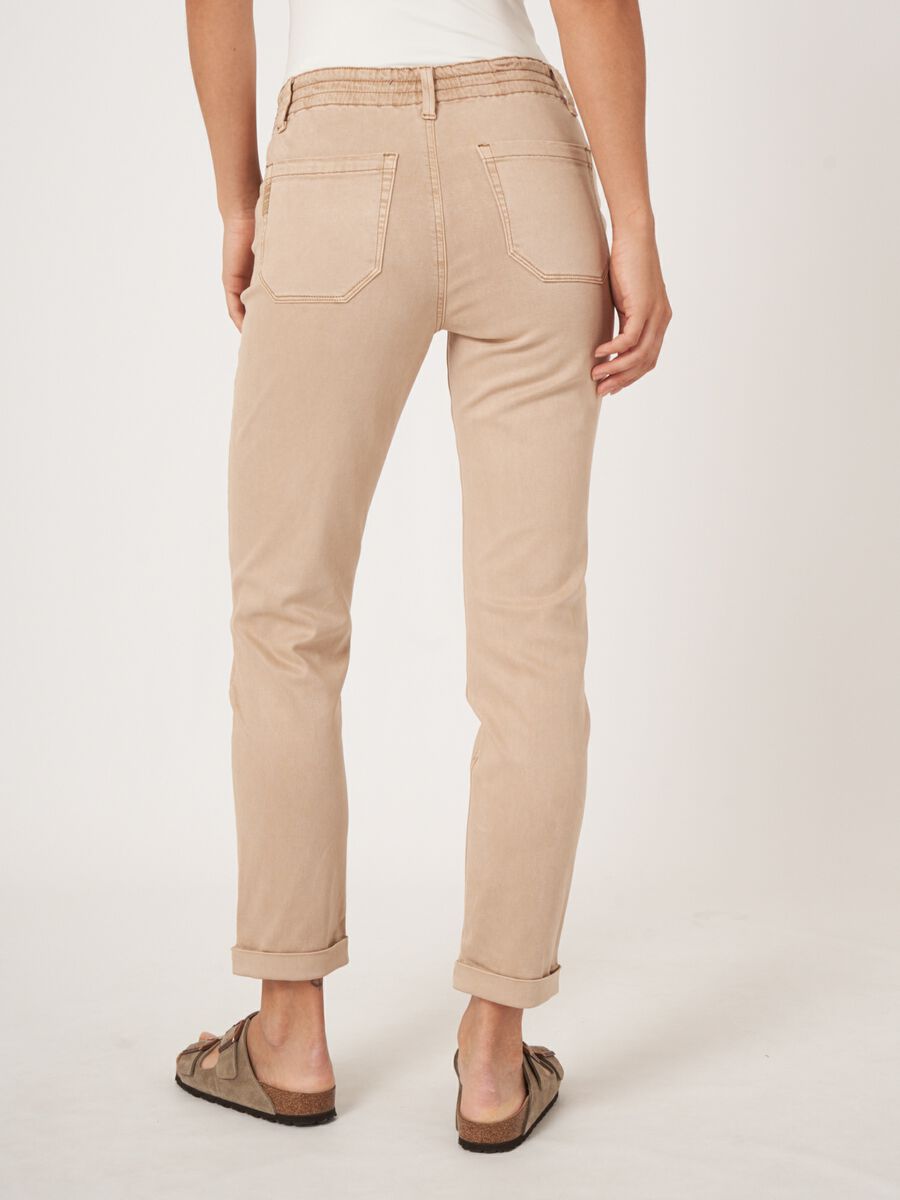 Broek met trekkoord en opgerolde zoom image number 2