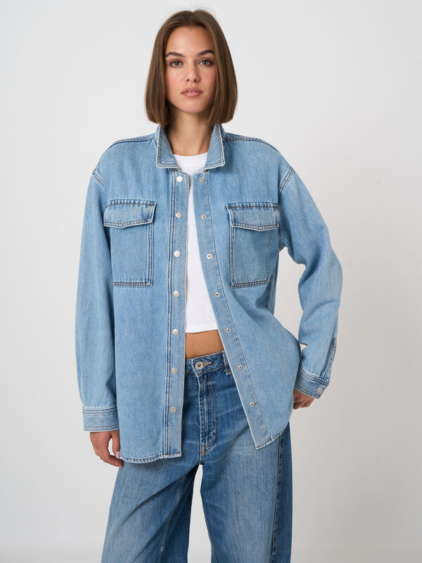 Denim shirt jacket image number 0