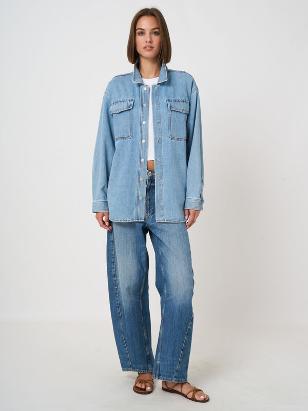 Denim shirt jacket image number 1