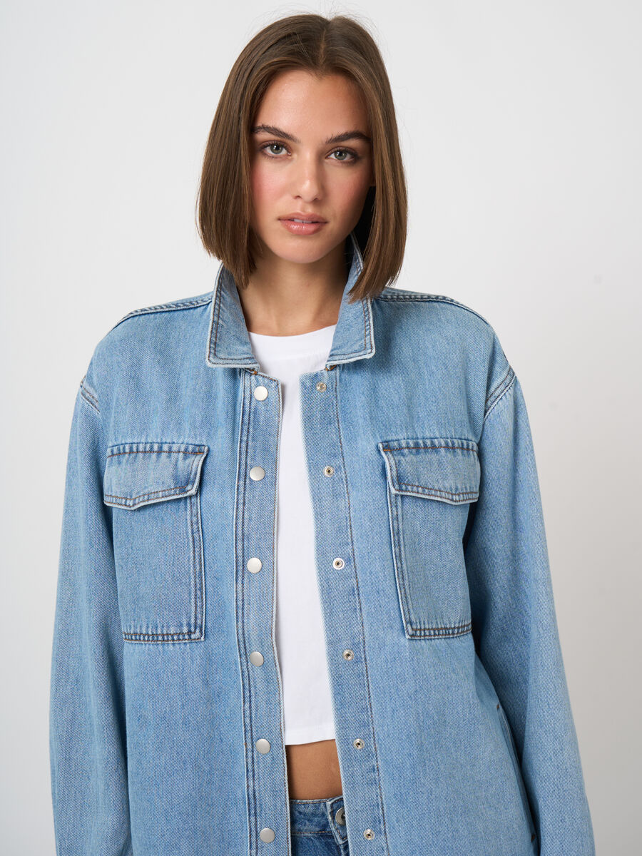 Denim shirt jacket image number 2