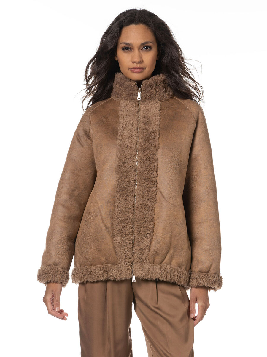 Teddy-Wendejacke mit Zwei-Wege-Reißverschluss image number 3