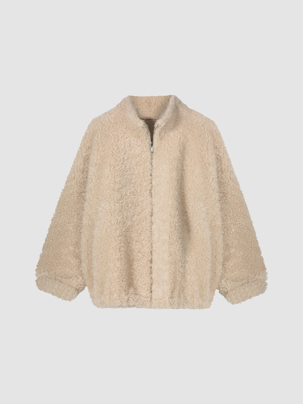 Teddy-Wendejacke mit Zwei-Wege-Reißverschluss image number 1
