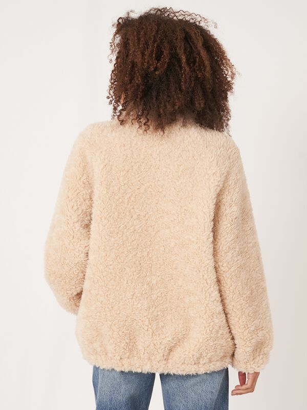 Teddy-Wendejacke mit Zwei-Wege-Reißverschluss image number 3