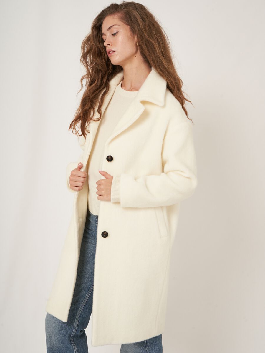 Wool blend button coat image number 0