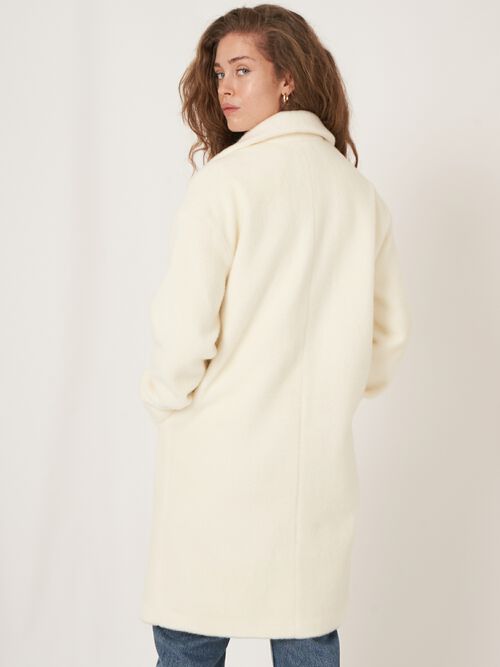 Wool blend button coat