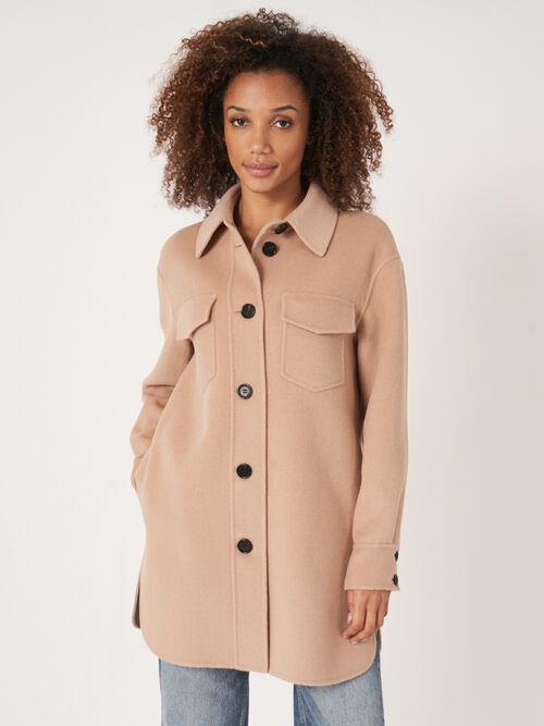 Wool blend overshirt jacket