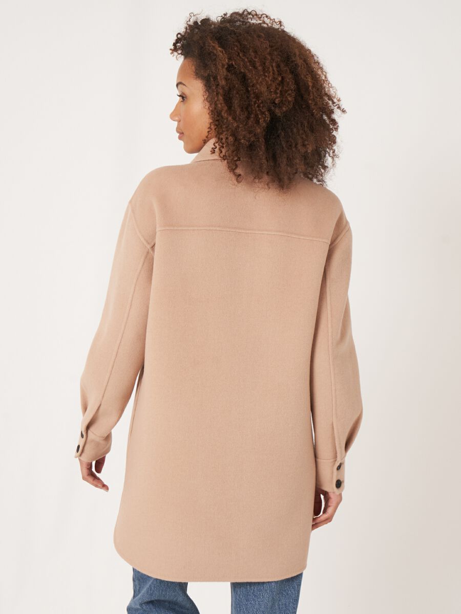 Overhemdjas van wolmix met knopen image number 3