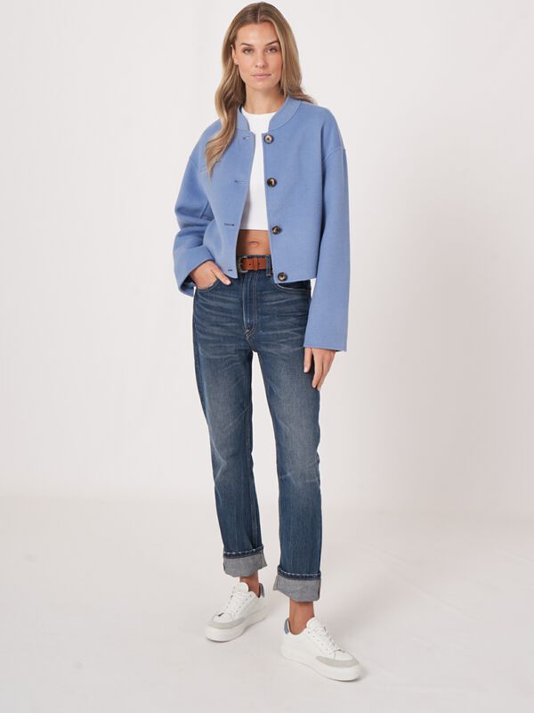 Cropped wool blend jacket image number 4