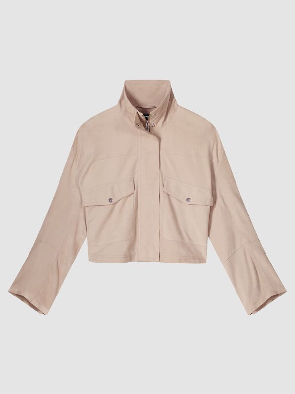 Suede Jacket with oversized pockets image number 0