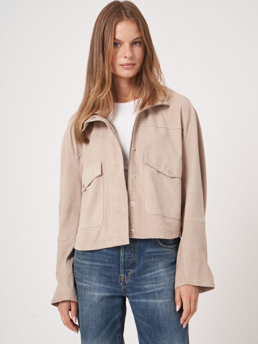 Veste en daim avec poches surdimensionn&eacute;es image number 2