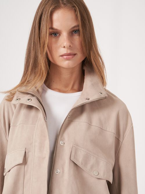 Suede Jacket with oversized pockets