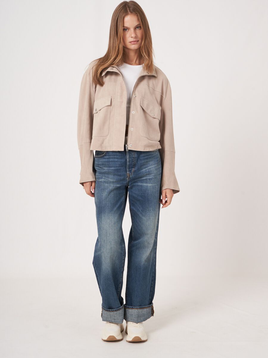 Veste en daim avec poches surdimensionn&eacute;es image number 5