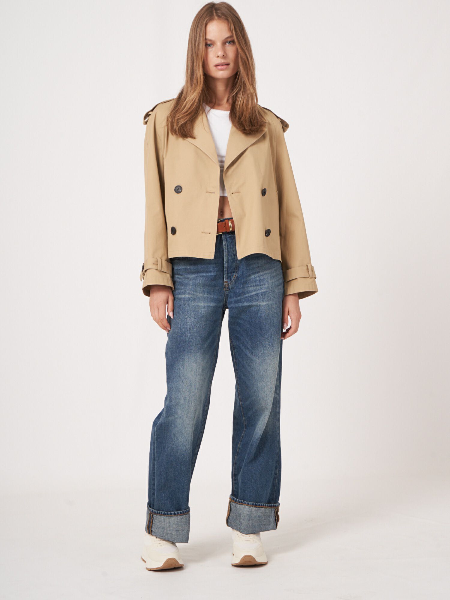 Cropped trench jacket