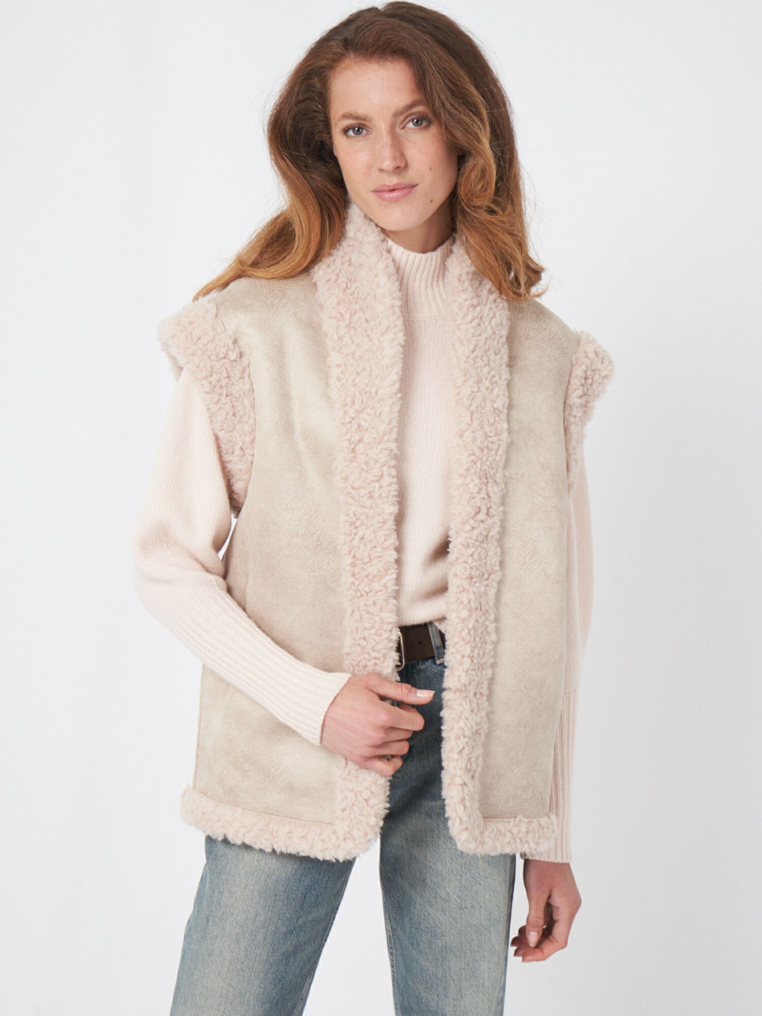 stein 23AW WOOL FUR REVERSIBLE VEST Wool blend reversible vest