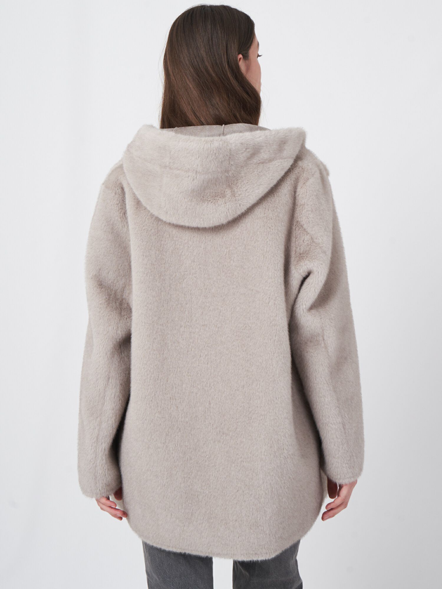 Reversible Faux Fur Hooded Coat | REPEAT cashmere
