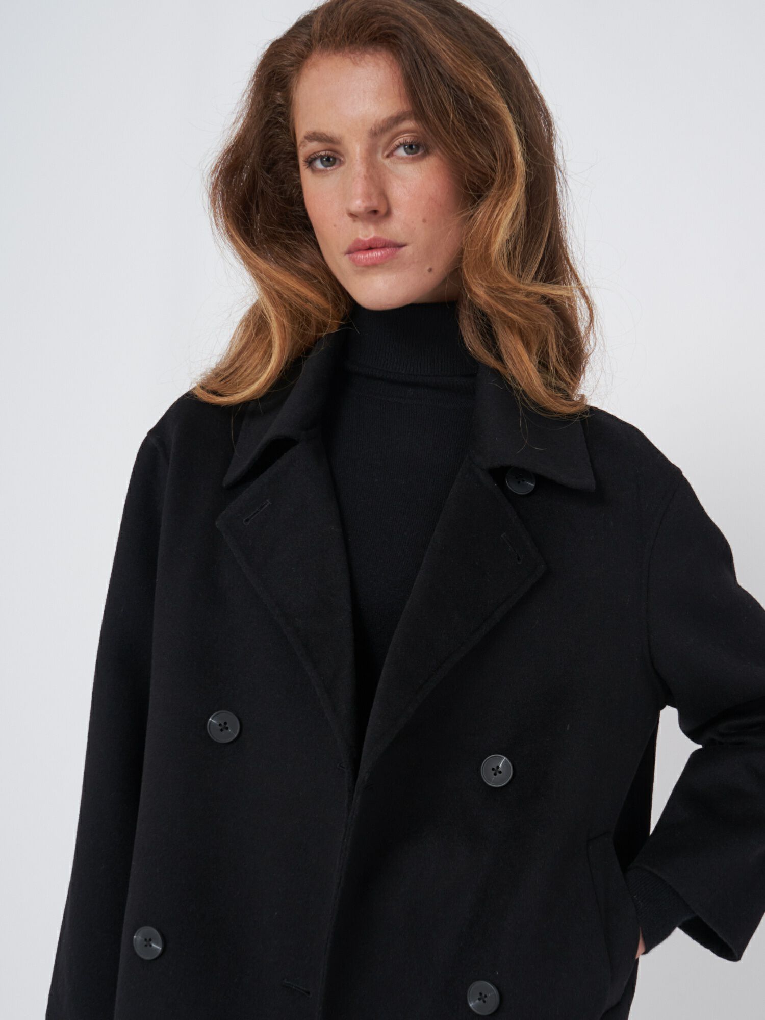 Cropped Wool Blend Trench Coat | REPEAT cashmere