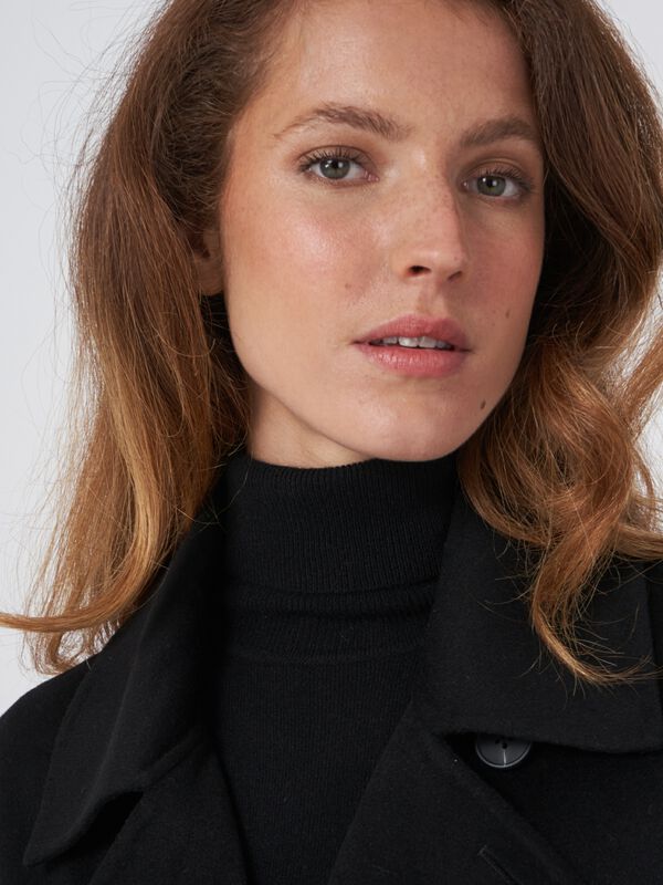 Korte trench van wolmix image number 5