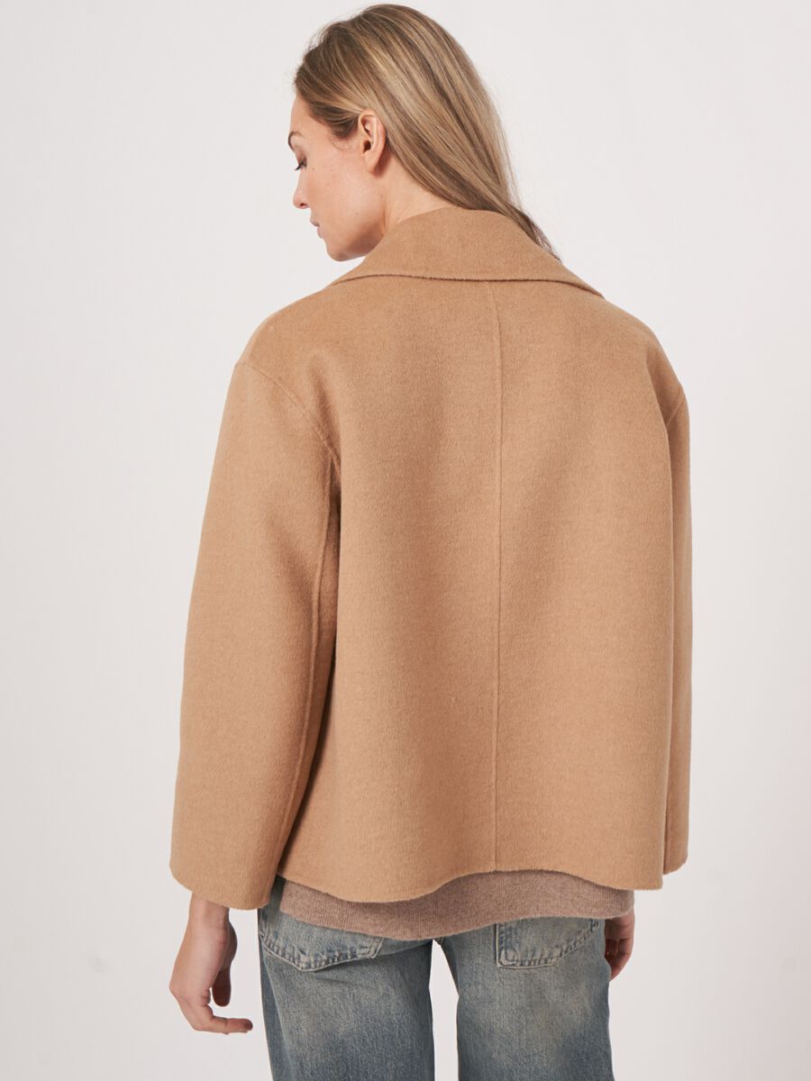 Cropped wool blend trench coat image number 4