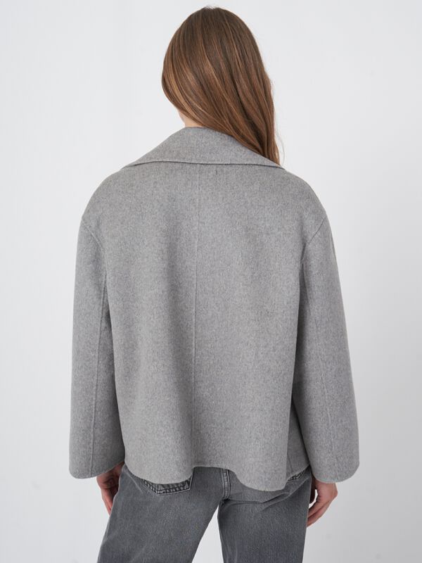 Cropped wool blend trench coat image number 4