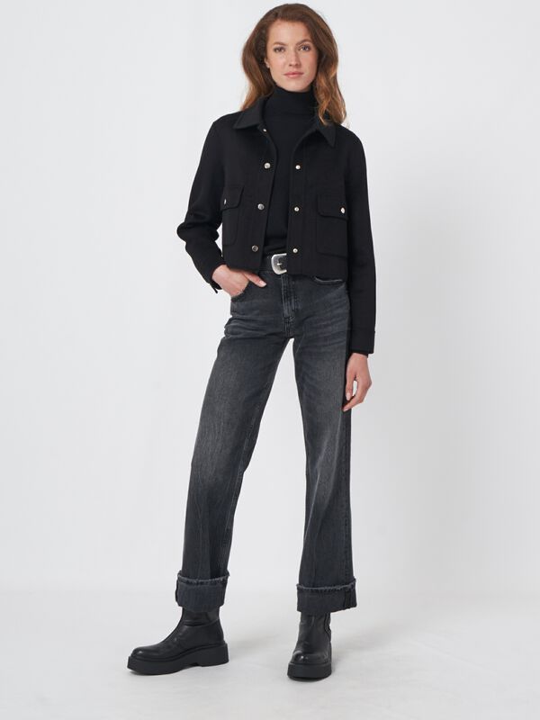 Korte jas van wolmix image number 2