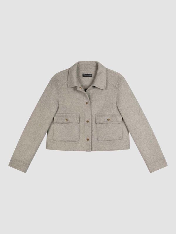 Kurzer Mantel aus Wollmischgewebe image number 0