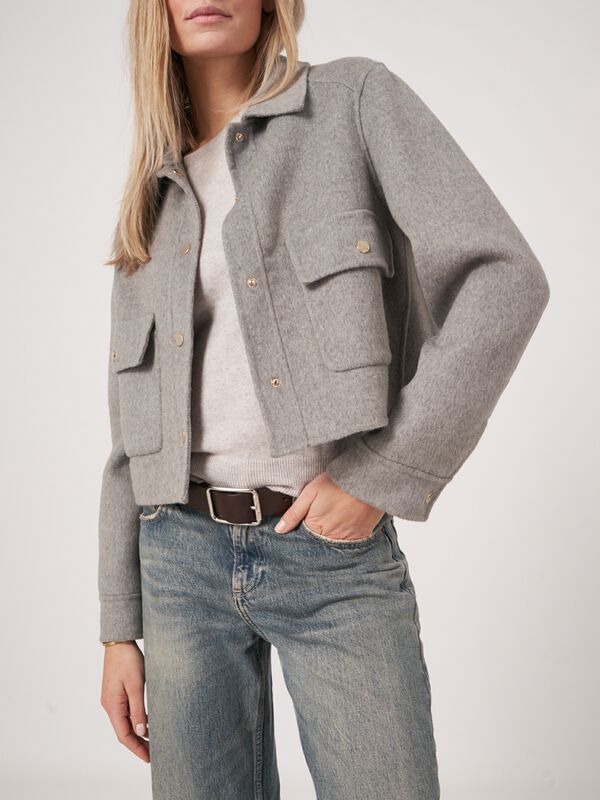 Kurzer Mantel aus Wollmischgewebe image number 3