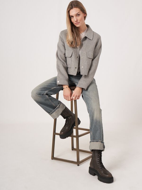 Kurzer Mantel aus Wollmischgewebe image number 4